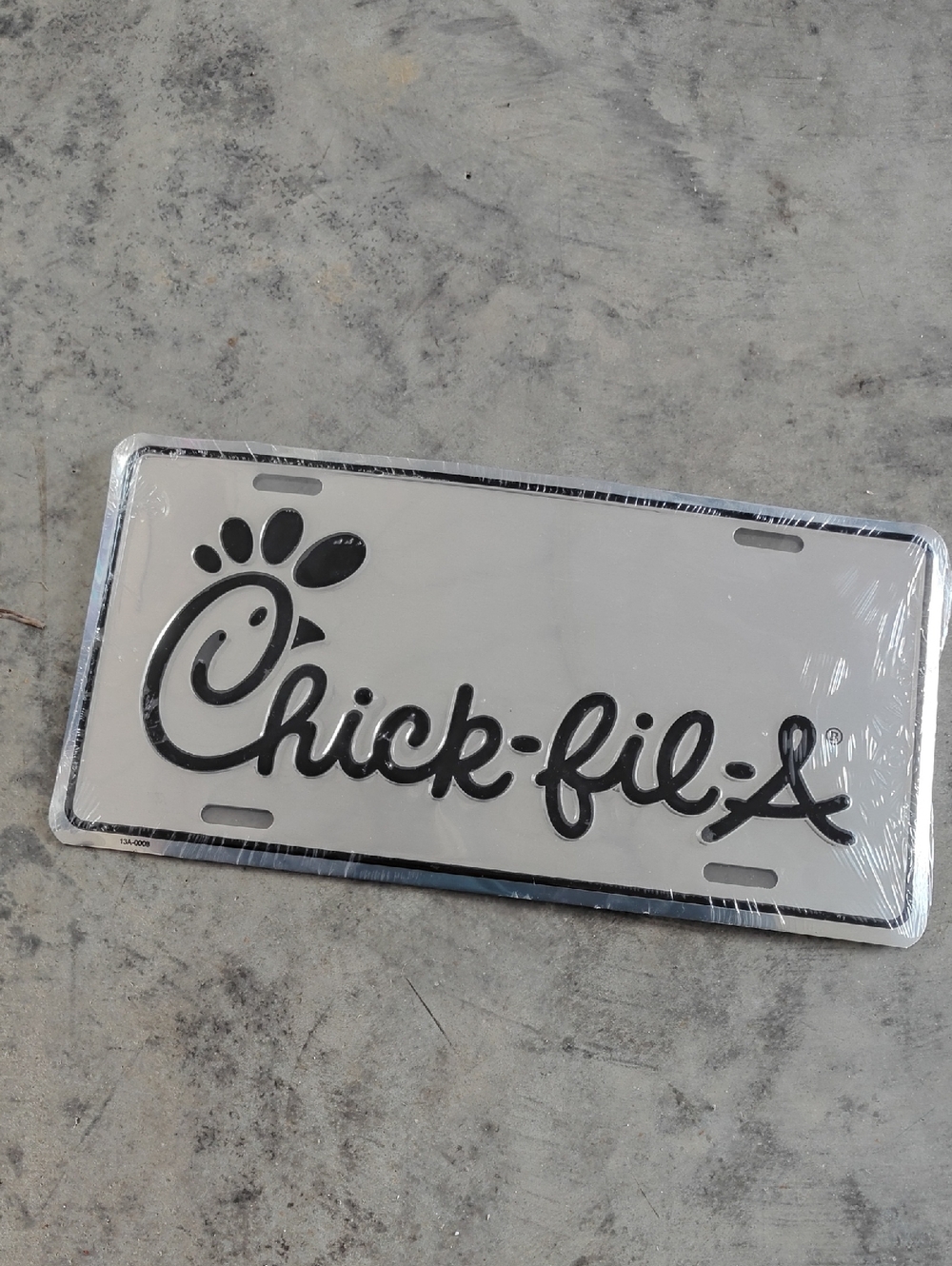 Chick-fil-A Black & Silver Decorative License Plate